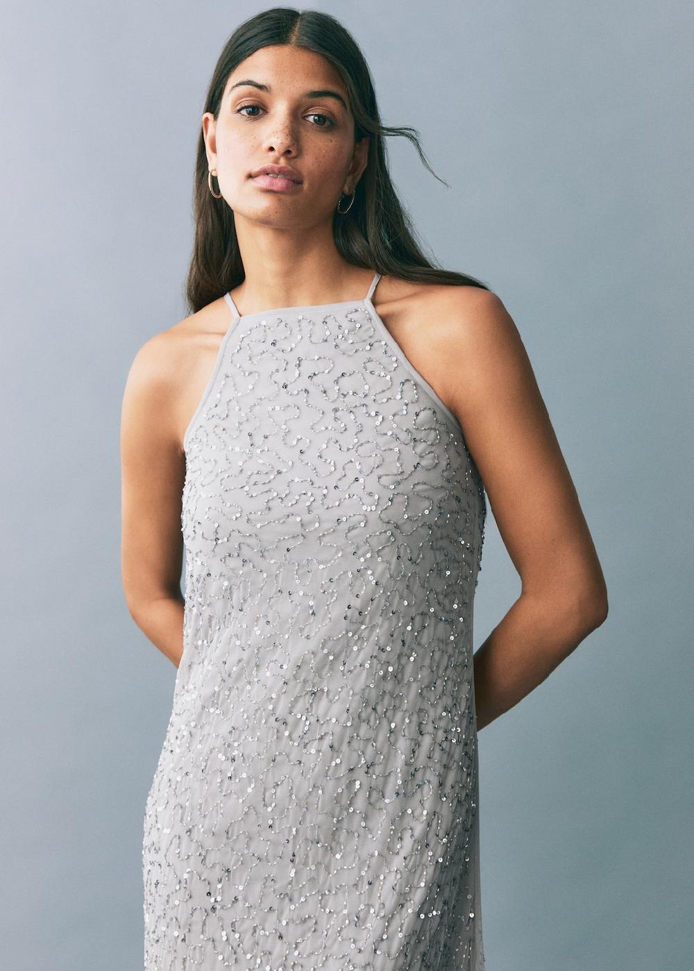 Mango Vestido tul cristales