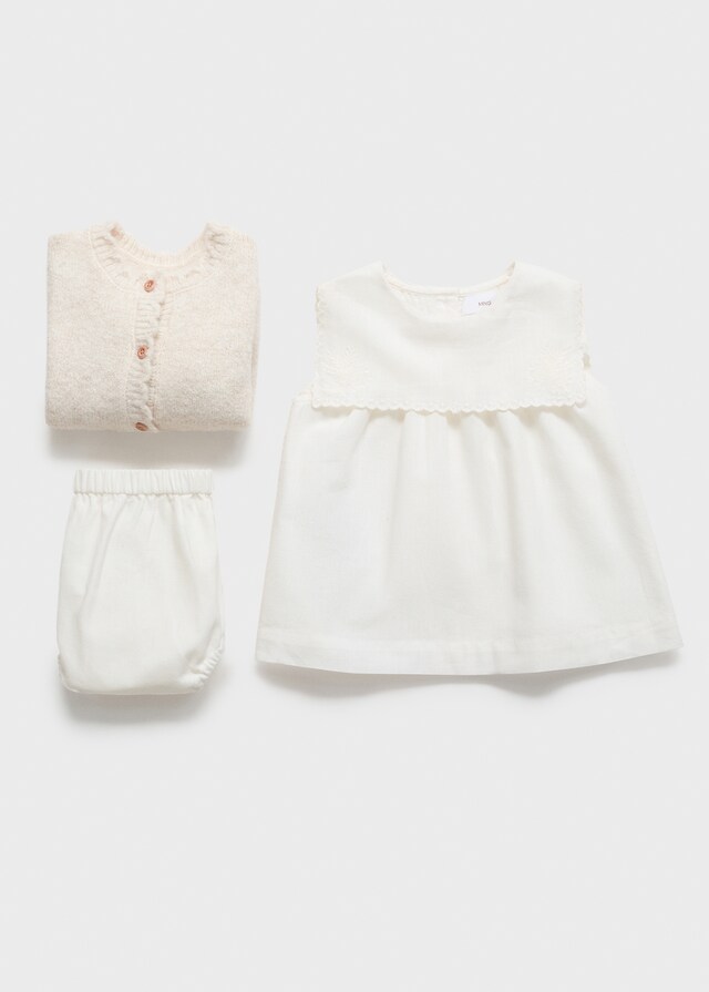 Mango Vestido Y Ranita Algodón