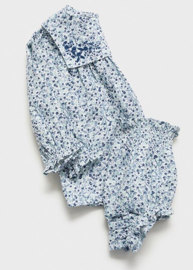 Mango Vestido Y Ranita Algodón Volantes