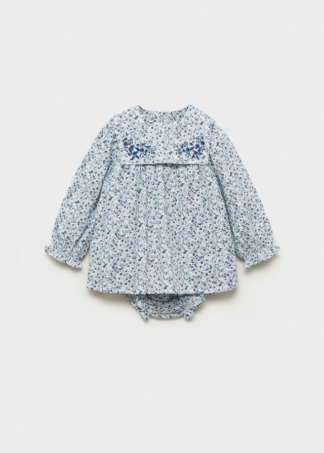 Mango Vestido Y Ranita Algodón Volantes