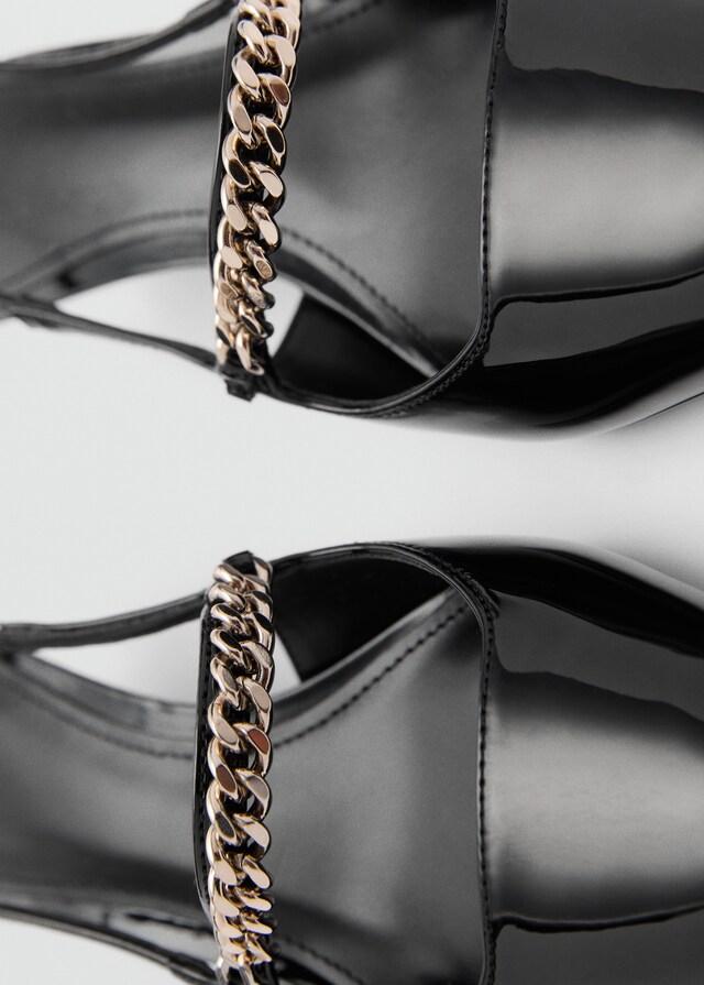 Mango Zapato Tacón Tira Eslabones