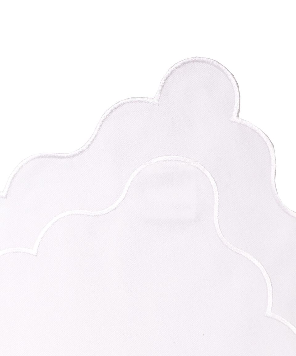 Aida Mantel Individual Ondulado Rectangular Blanco