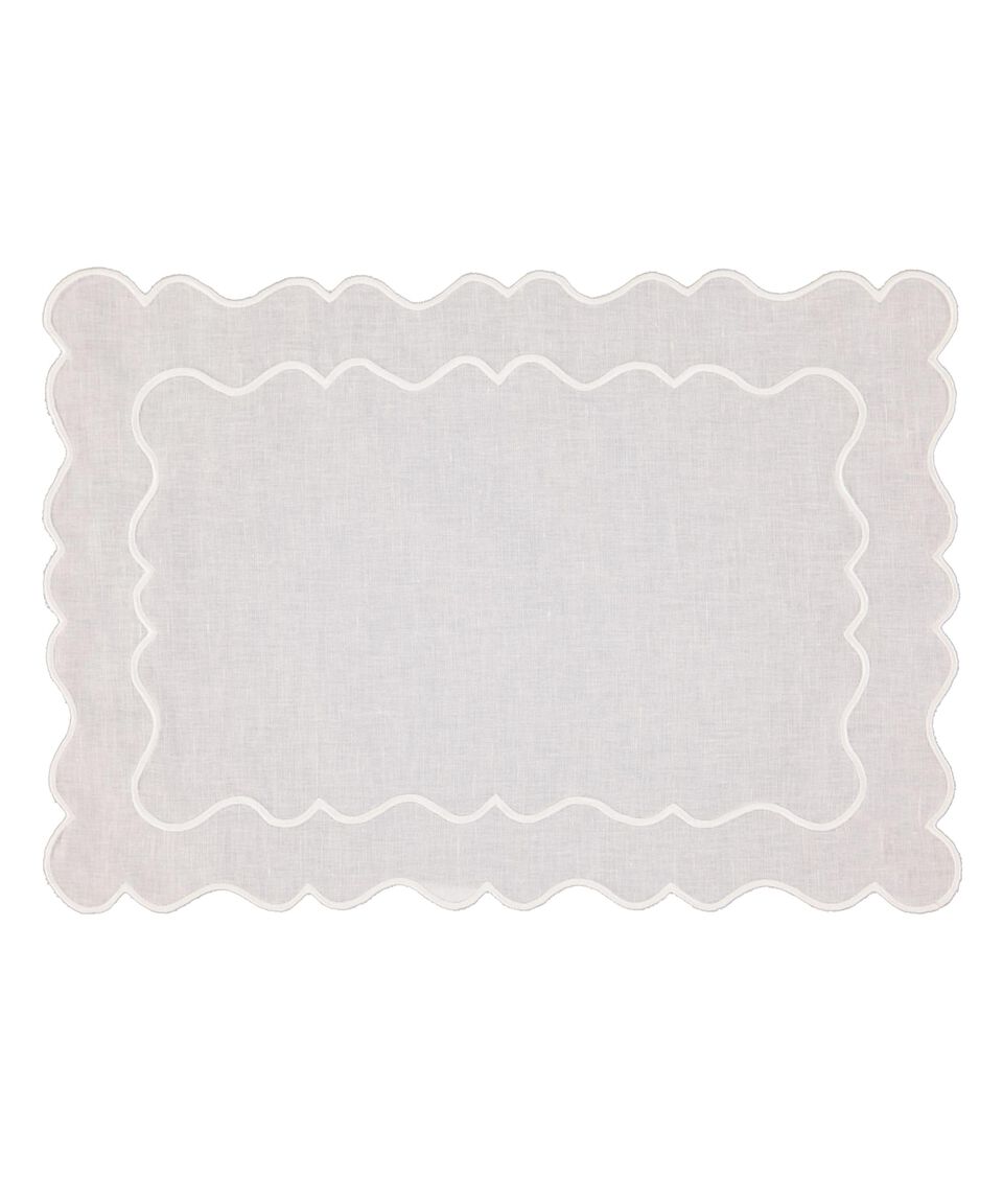 Aida Mantel Individual Ondulado Rectangular Blanco