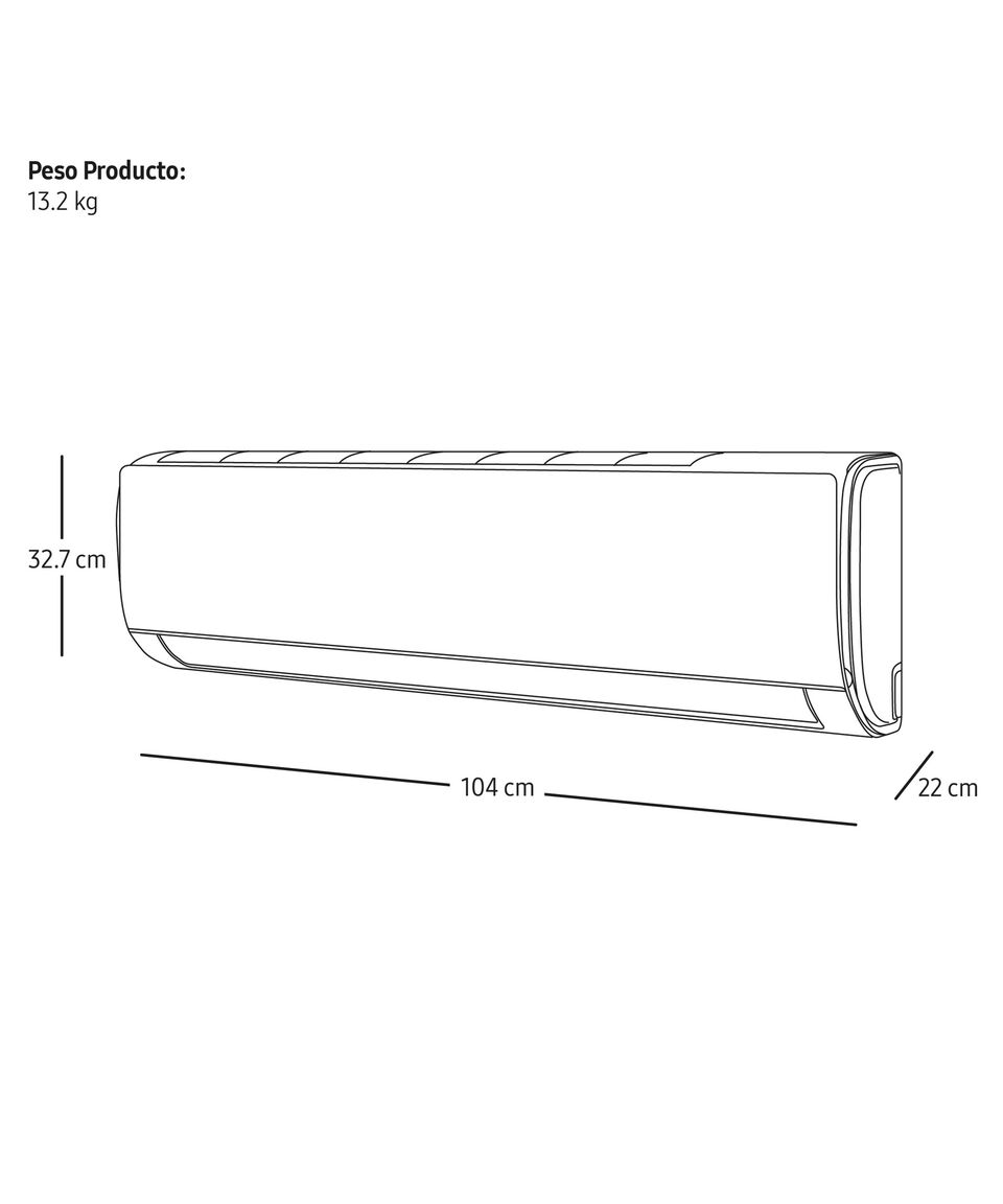 Samsung Aire Acondicionado Minisplit AR24BVHQASI-AX 24 000 BTU's 2 Toneladas 220V Frío