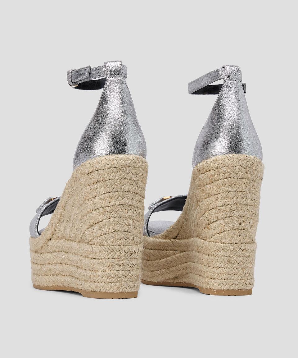 Versace Alpargatas De Cuña Alta Espadrilles En Piel Mujer