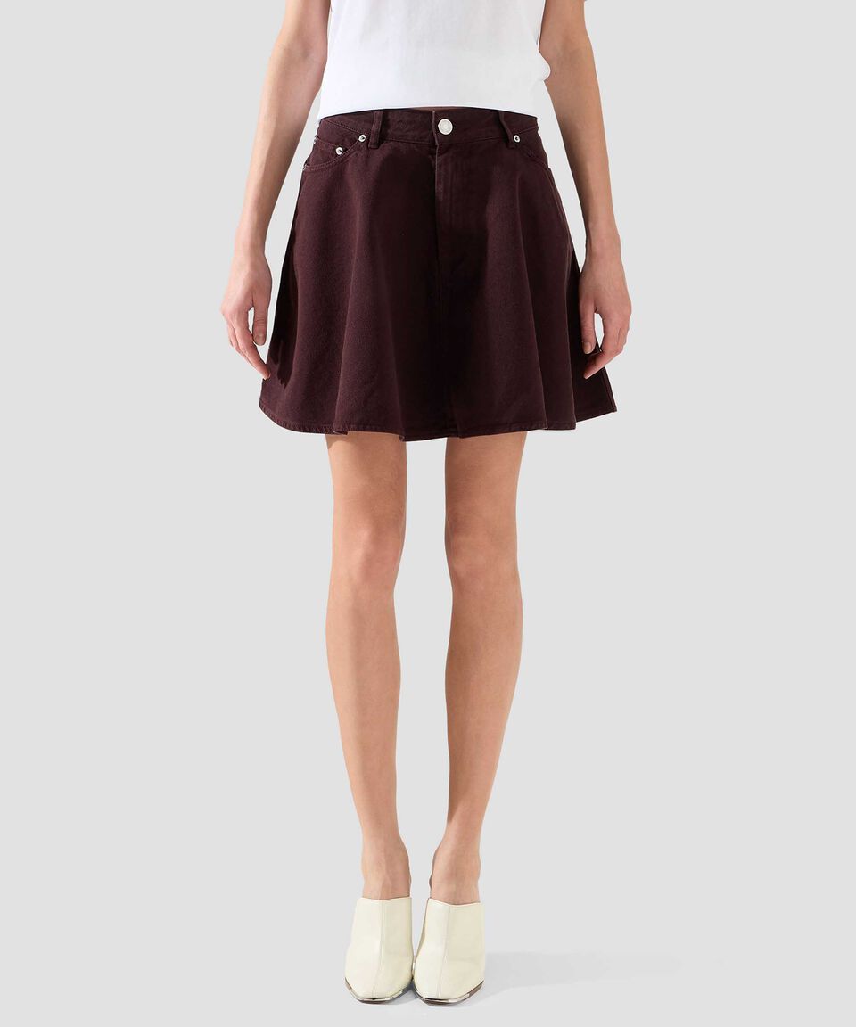 Ami Falda mini de corte A en mezclilla Mujer