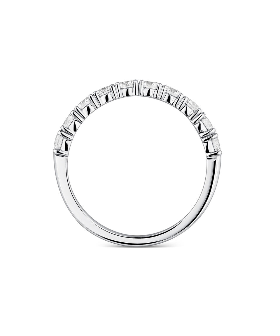 Suarez Anillo Alianza En Oro Blanco De 18 Kilates Big Three Con Diamantes Mujer