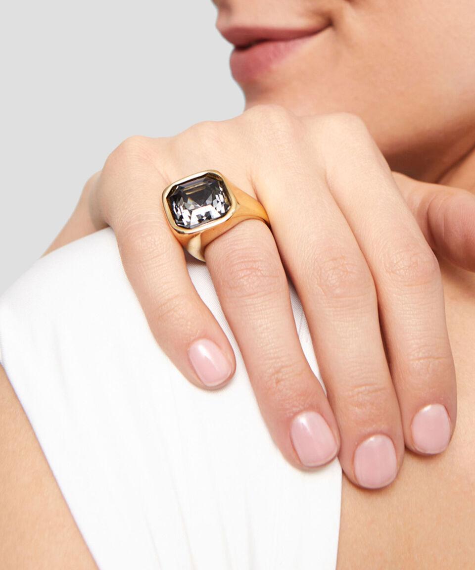 UNO DE 50 Anillo Cuadrado Con Cristal Facetado Unisex