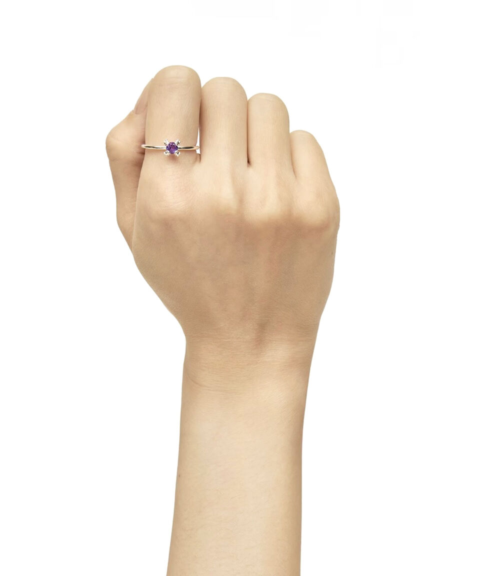 Tous Anillo En Plata Color Pills Con Incrustación De Amatista Mujer