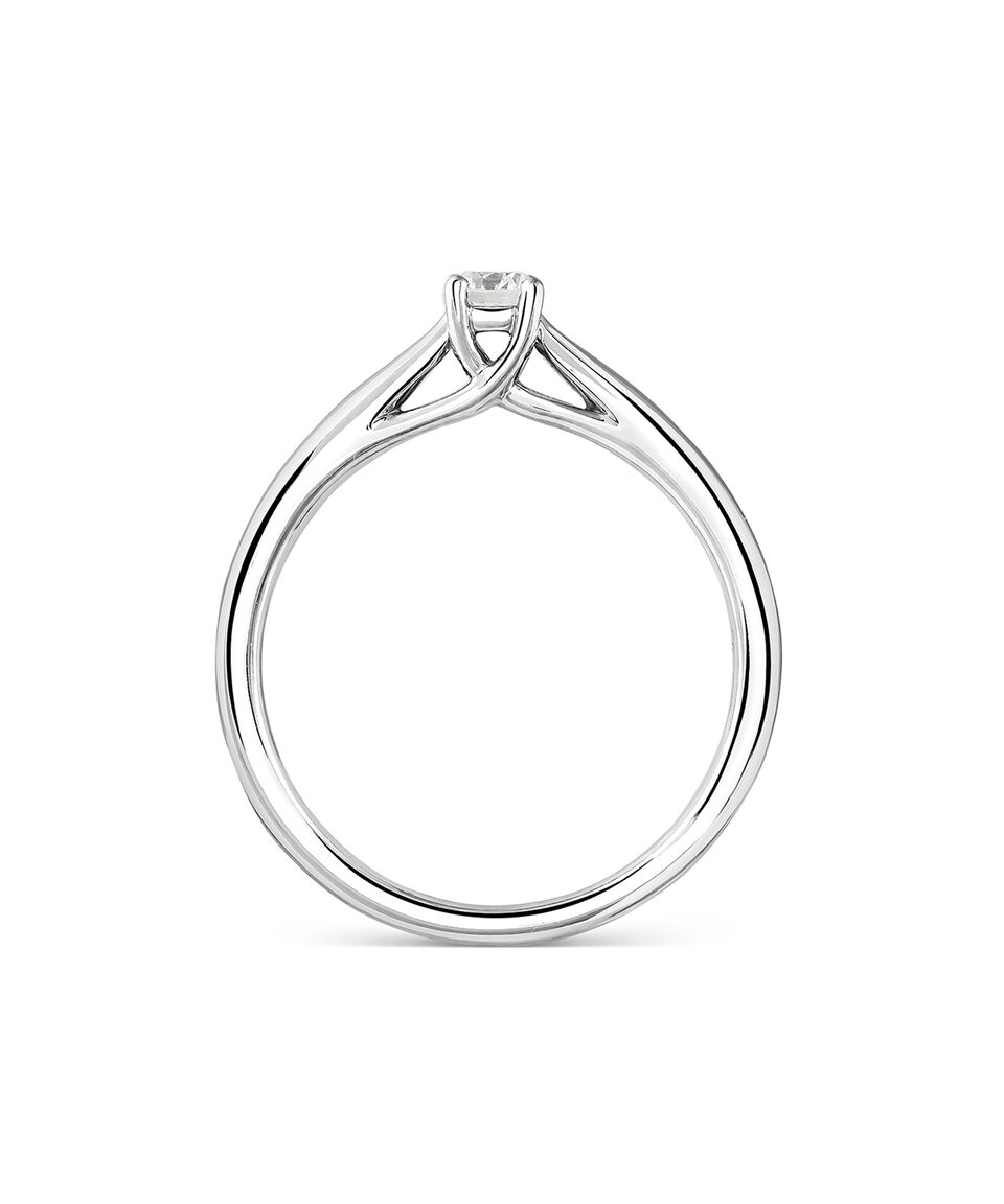 Suarez Anillo Solitario En Oro Blanco 18 Kts Con Diamante Compromiso Mujer Talla 4