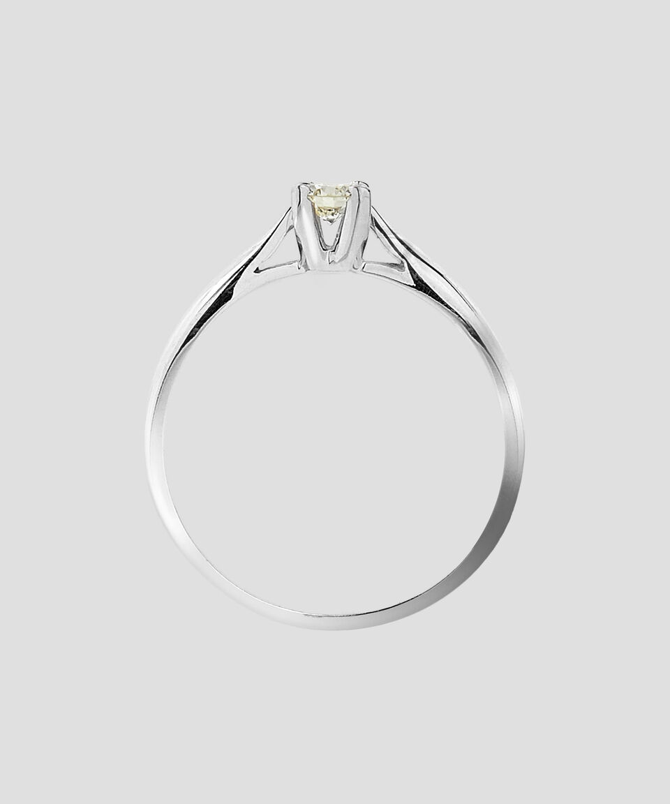 Eternity Anillo Solitario En Oro Blanco De 14 Kts Mujer