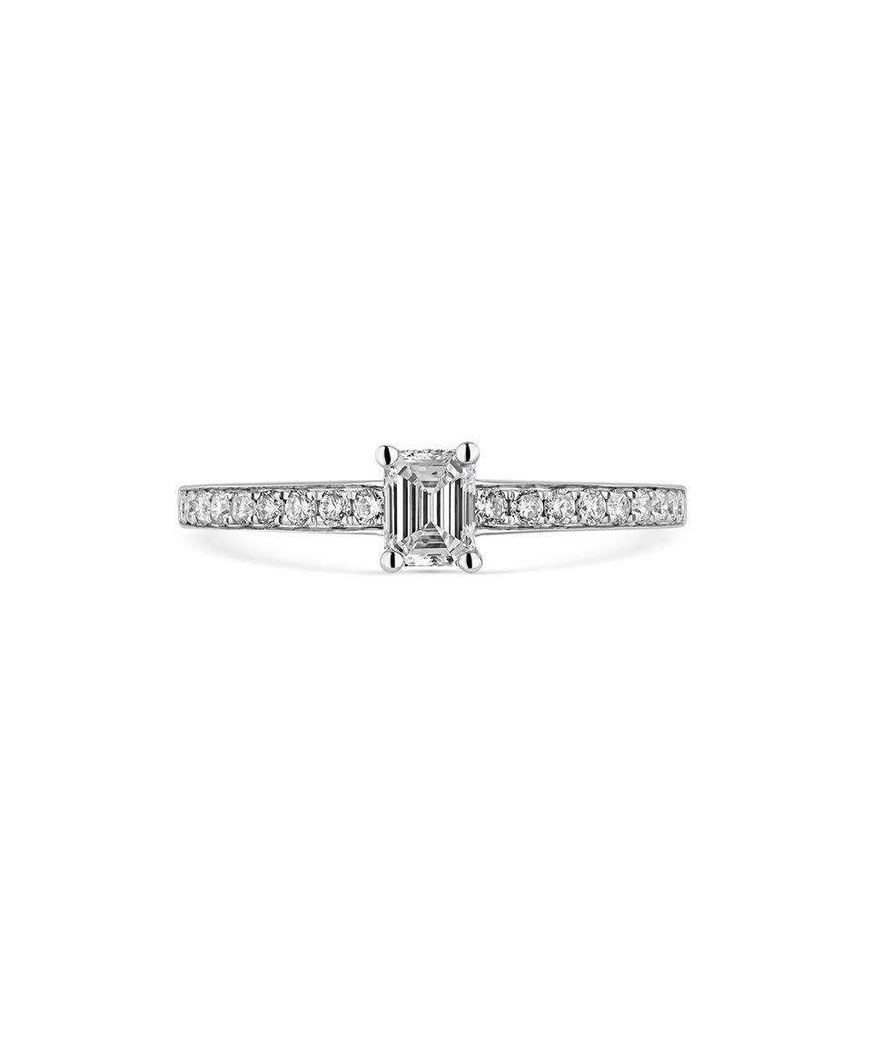 Suarez Anillo solitario en Oro blanco de 18 kilates con diamantes Mujer