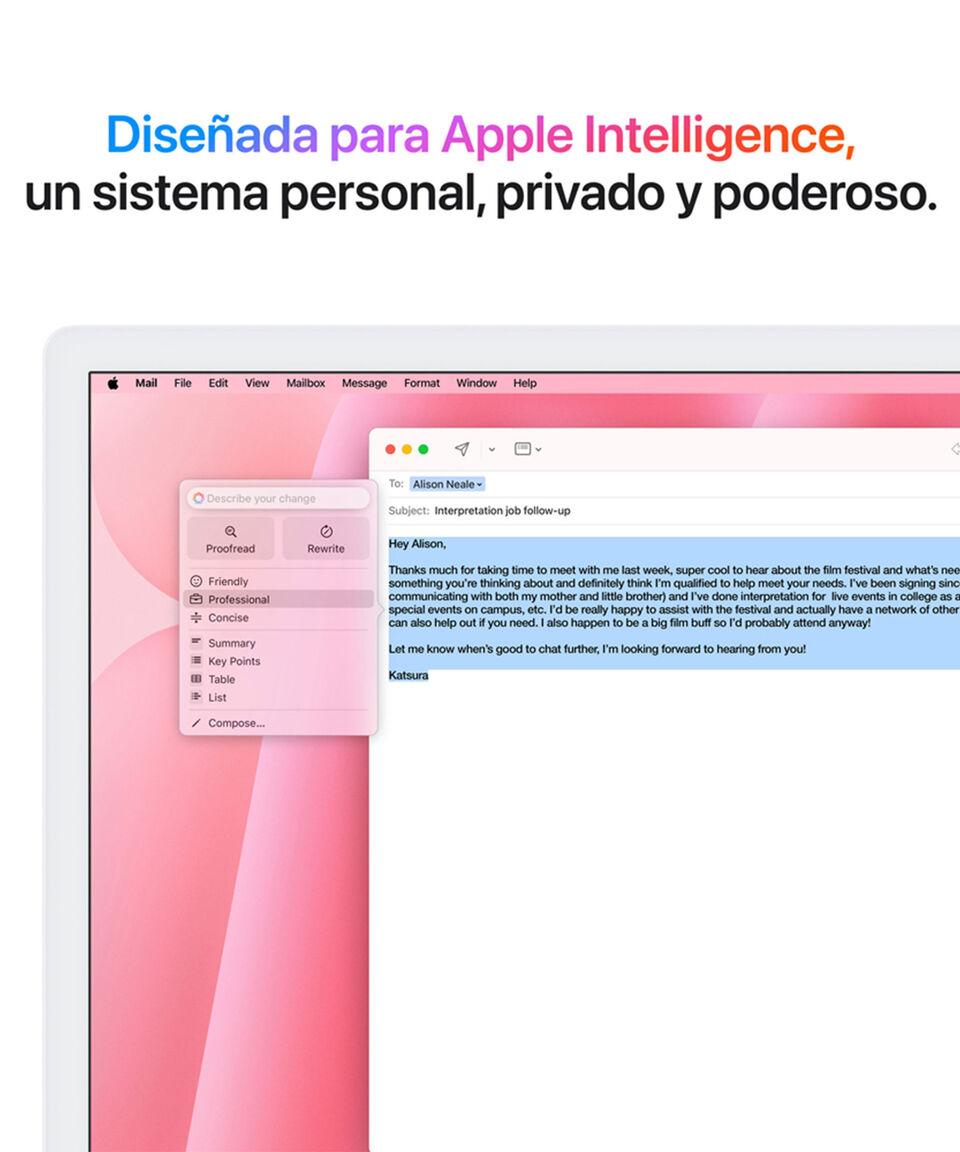 Apple IMac 24" Chip M4 RAM 16 GB 8 GPU 256 GB Rosa