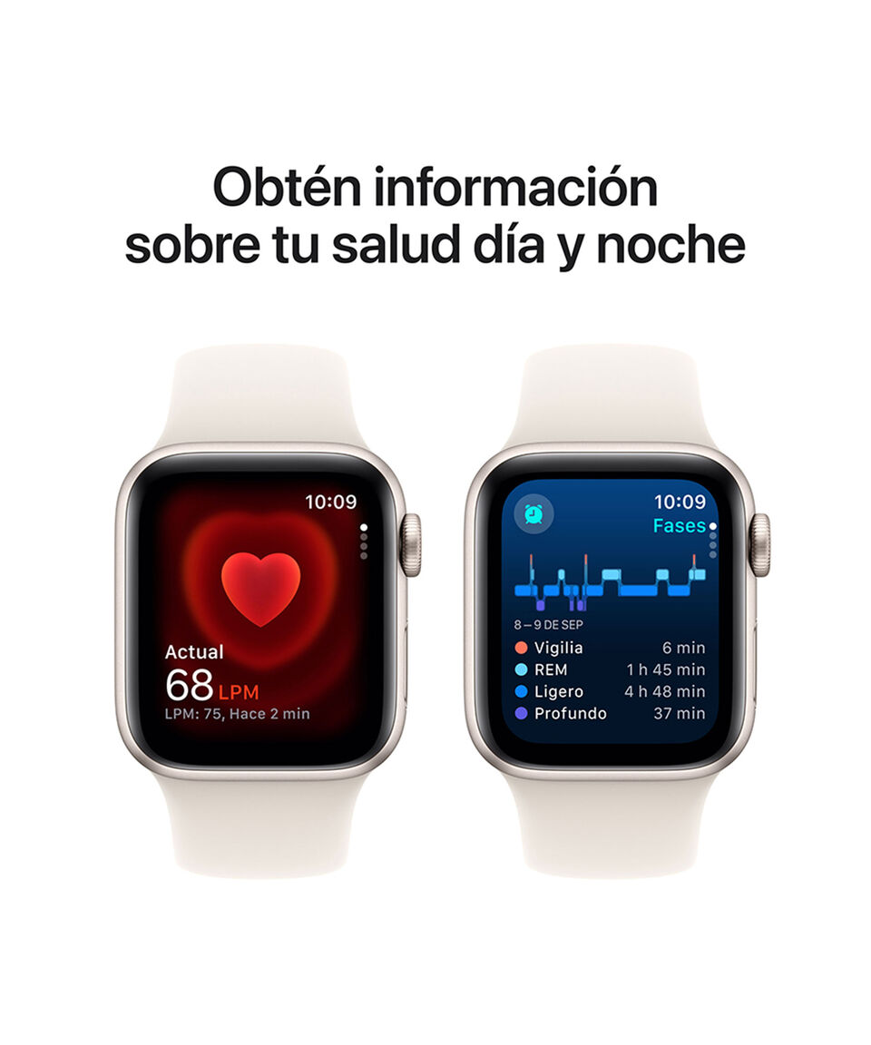Apple Apple Watch SE GPS Caja De Aluminio Blanco Estelar 40 Mm Correa Deportiva Blanco Estelar
