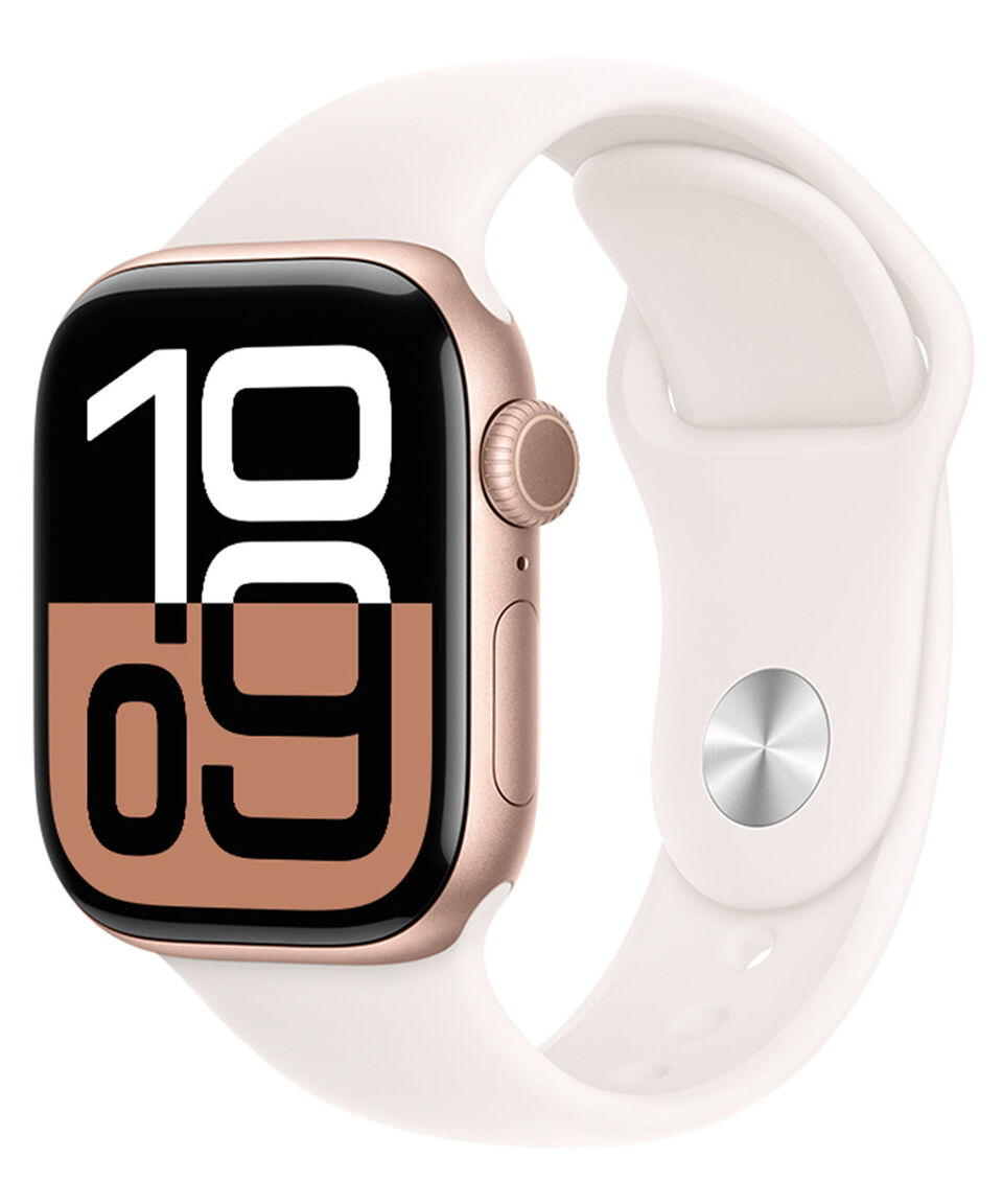Apple Apple Watch Series 10 GPS Caja De Aluminio Color Oro Rosa De 42 Mm Correa Deportiva Rosa Rubor - S-M