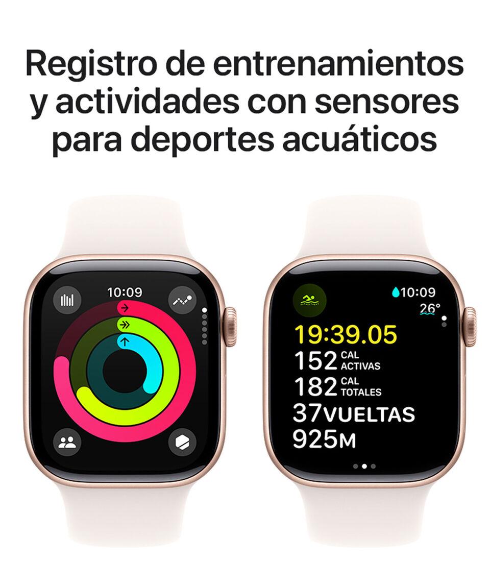 Apple Apple Watch Series 10 GPS Caja De Aluminio Color Oro Rosa De 42 Mm Correa Deportiva Rosa Rubor - S-M