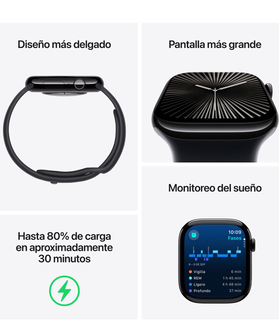 Apple Apple Watch Series 10 GPS Caja De Aluminio Color Oro Rosa De 42 Mm Correa Loop Deportiva Color Ciruela