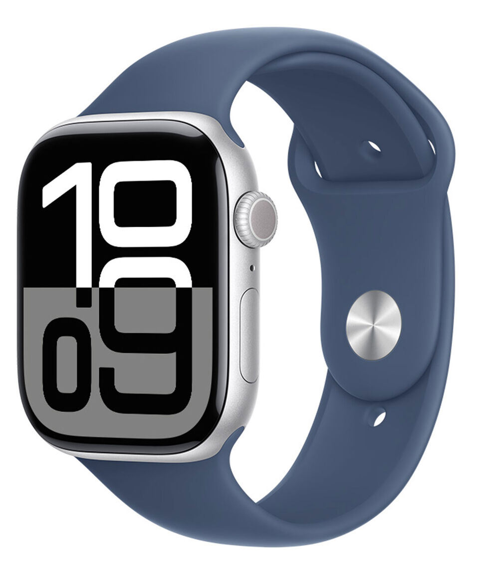 Apple Apple Watch Series 10 GPS Caja De Aluminio Color Plata De 46 Mm Correa Deportiva Azul Denim - M-L