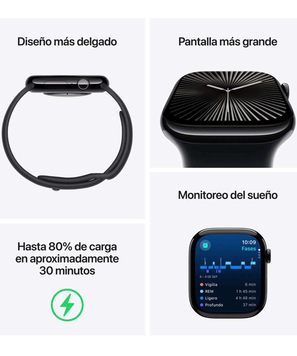 Apple Apple Watch Series 10 GPS Caja De Aluminio Color Plata De 46 Mm Correa Deportiva Azul Denim - M-L