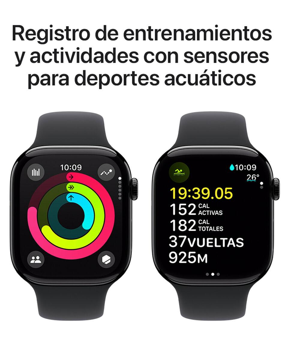 Apple Apple Watch Series 10 GPS Caja De Aluminio Negro Azabache De 46 Mm Correa Deportiva Negra - M-L