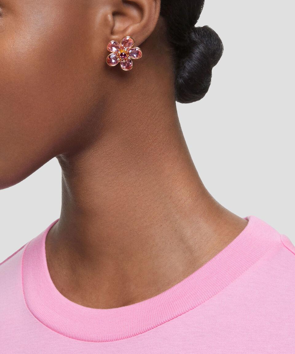 Swarovski Aretes Con Forma De Flor Y Cristales Florere Mujer