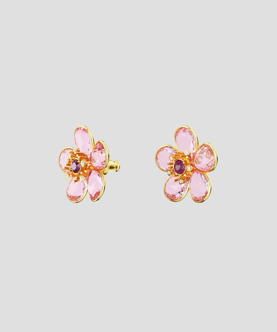 Swarovski Aretes Con Forma De Flor Y Cristales Florere Mujer