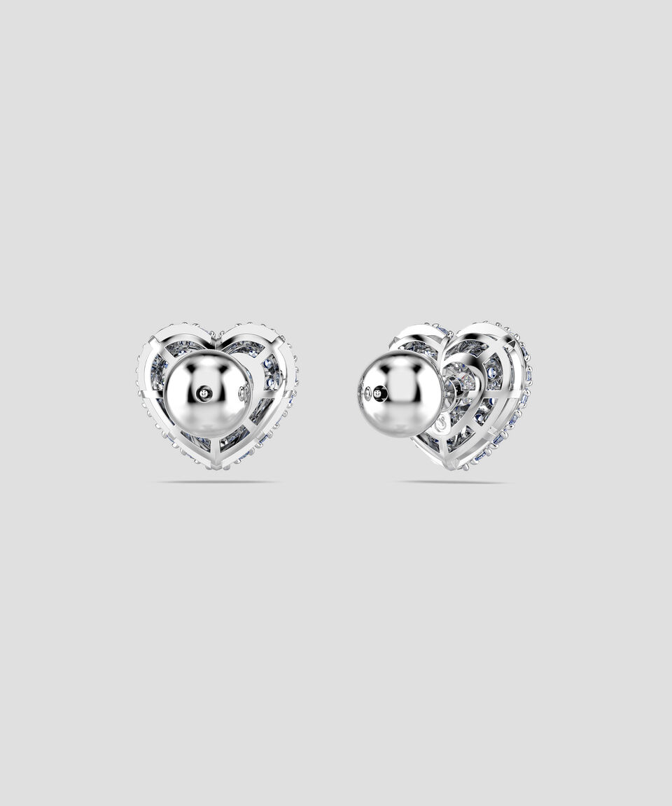 Swarovski Aretes De Botón Corazón Azul Hyperbola Mujer
