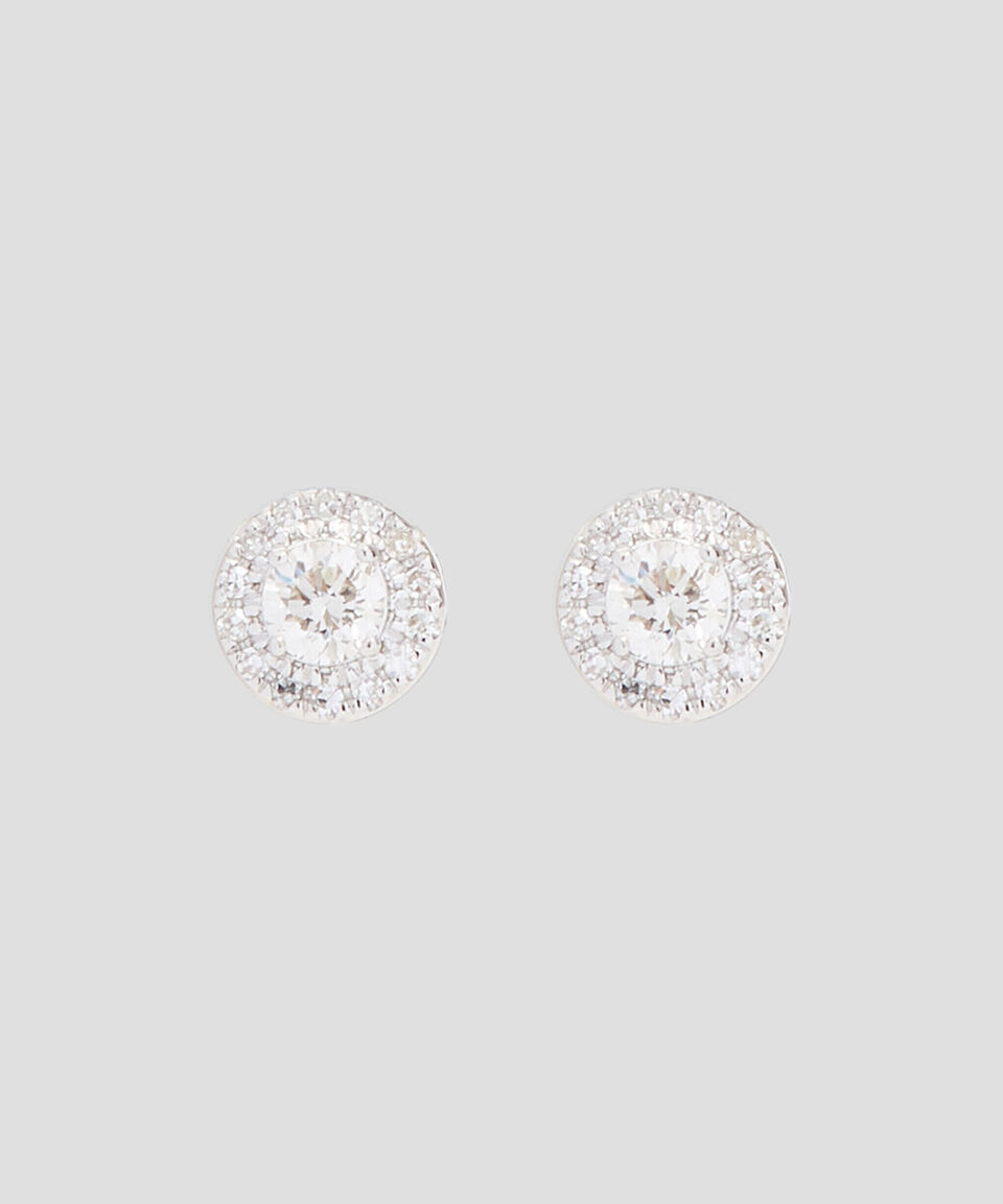 Eternity Aretes en oro blanco 14 Kts con brillantes Mujer