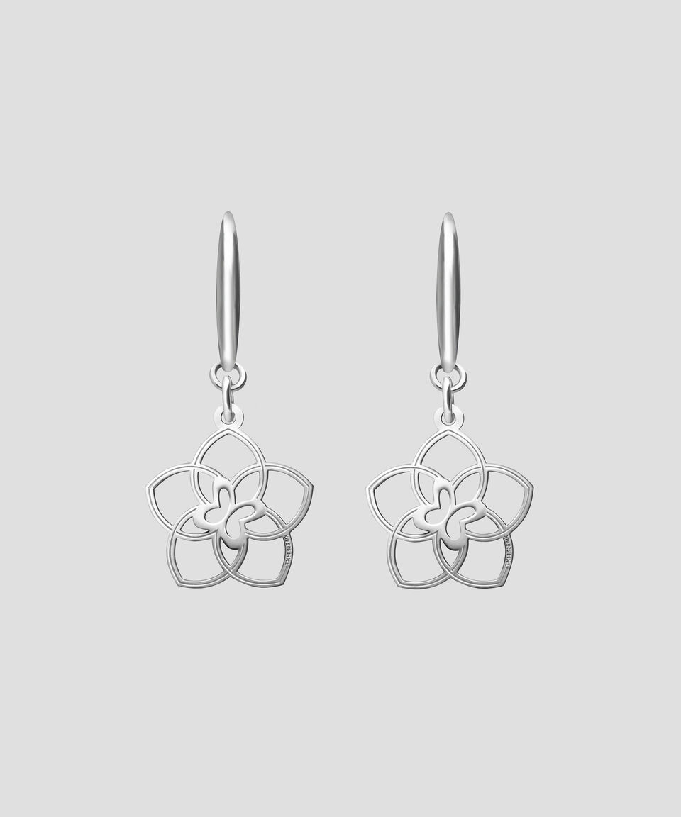 Tanya Moss Aretes Flor 5 pétalos en Plata .925 Mujer