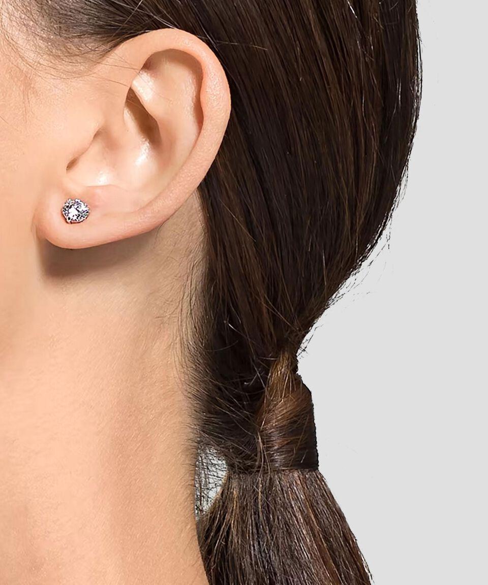 Swarovski Aretes Tipo Broquel Con Cristal Attract Mujer