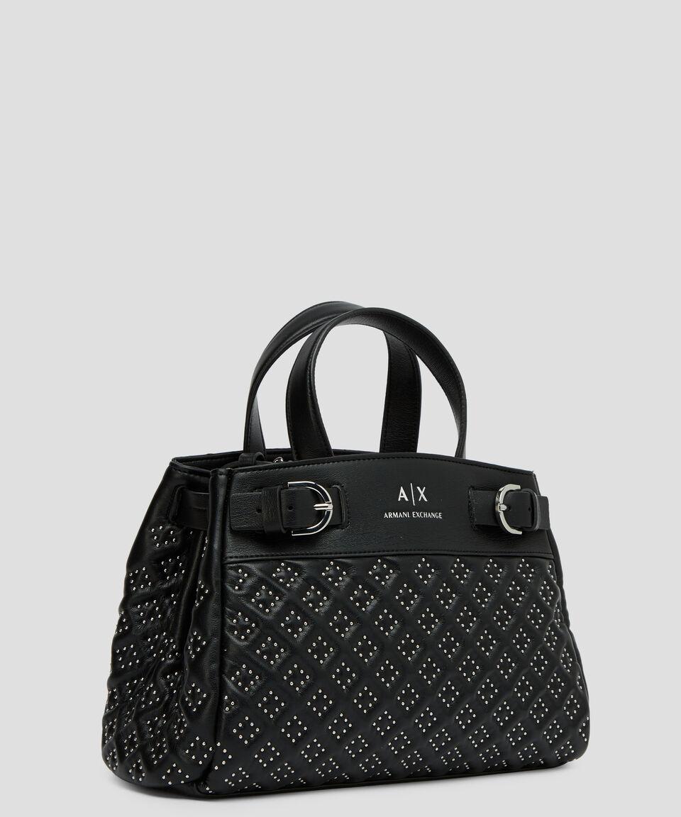 Armani Exchange Bolso Satchel Capitonado Mujer