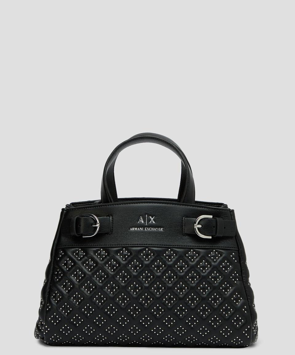 Armani Exchange Bolso Satchel capitonado Mujer