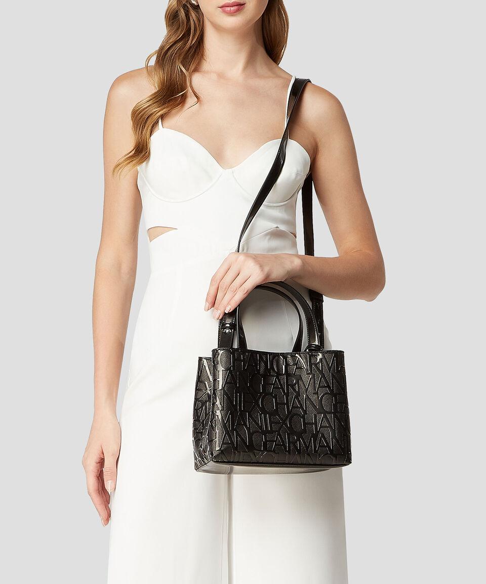 Armani Exchange Bolso Tote Negro Monogram Mujer