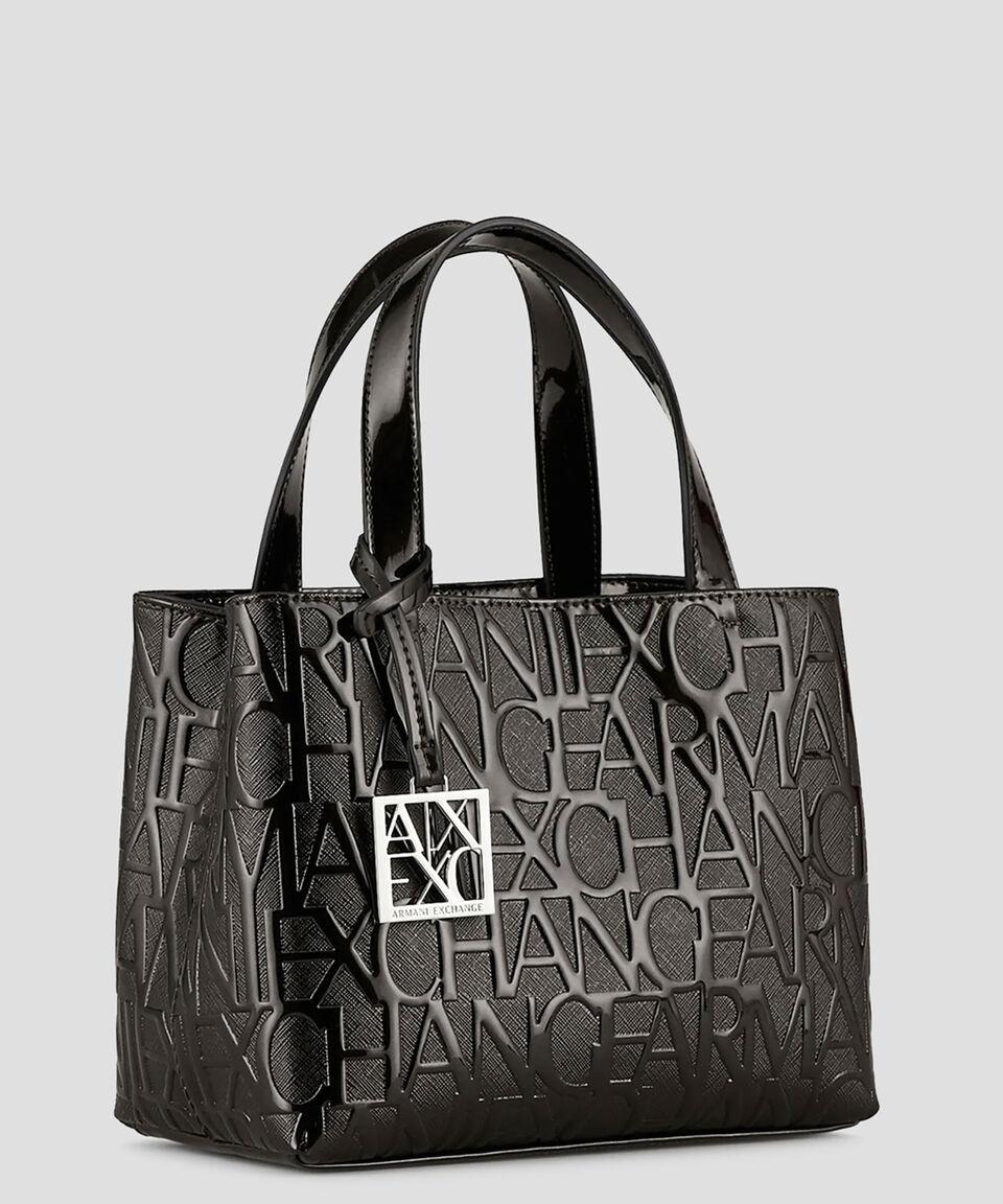 Armani Exchange Bolso Tote Negro Monogram Mujer