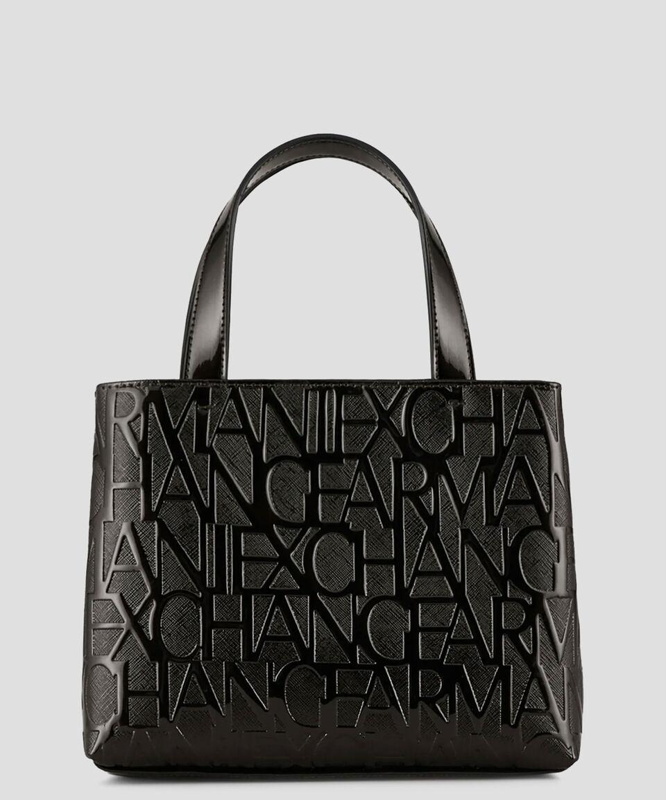 Armani Exchange Bolso Tote Negro Monogram Mujer