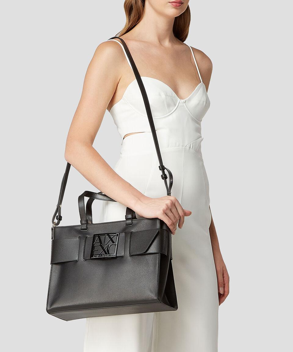 Armani Exchange Bolso Tote Negro Mujer
