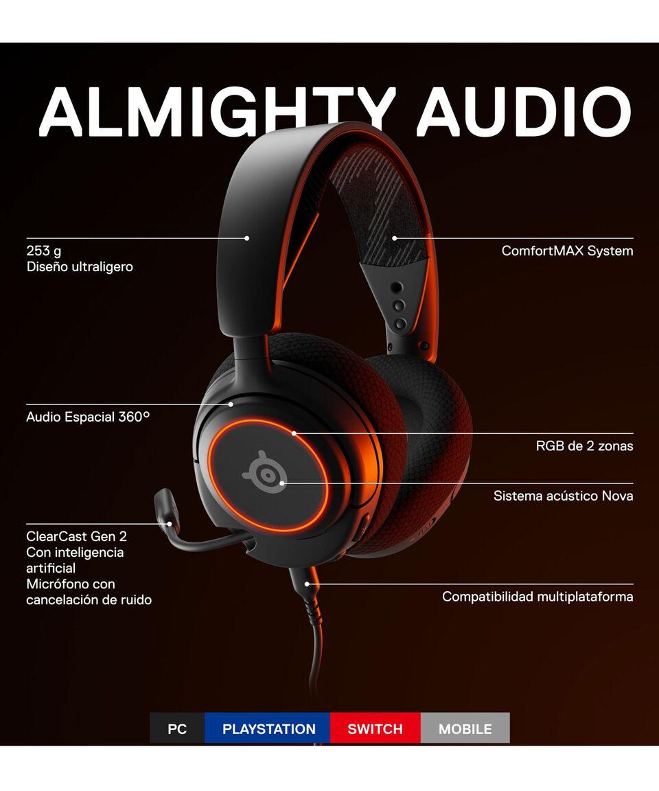 SteelSeries Audífonos Alámbricos Arctis Nova 3 Negro