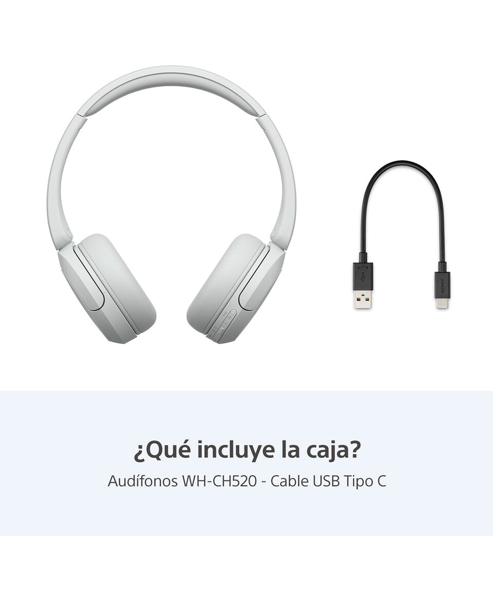 Sony Audífonos Inalámbricos Bluetooth WH CH520 Blancos
