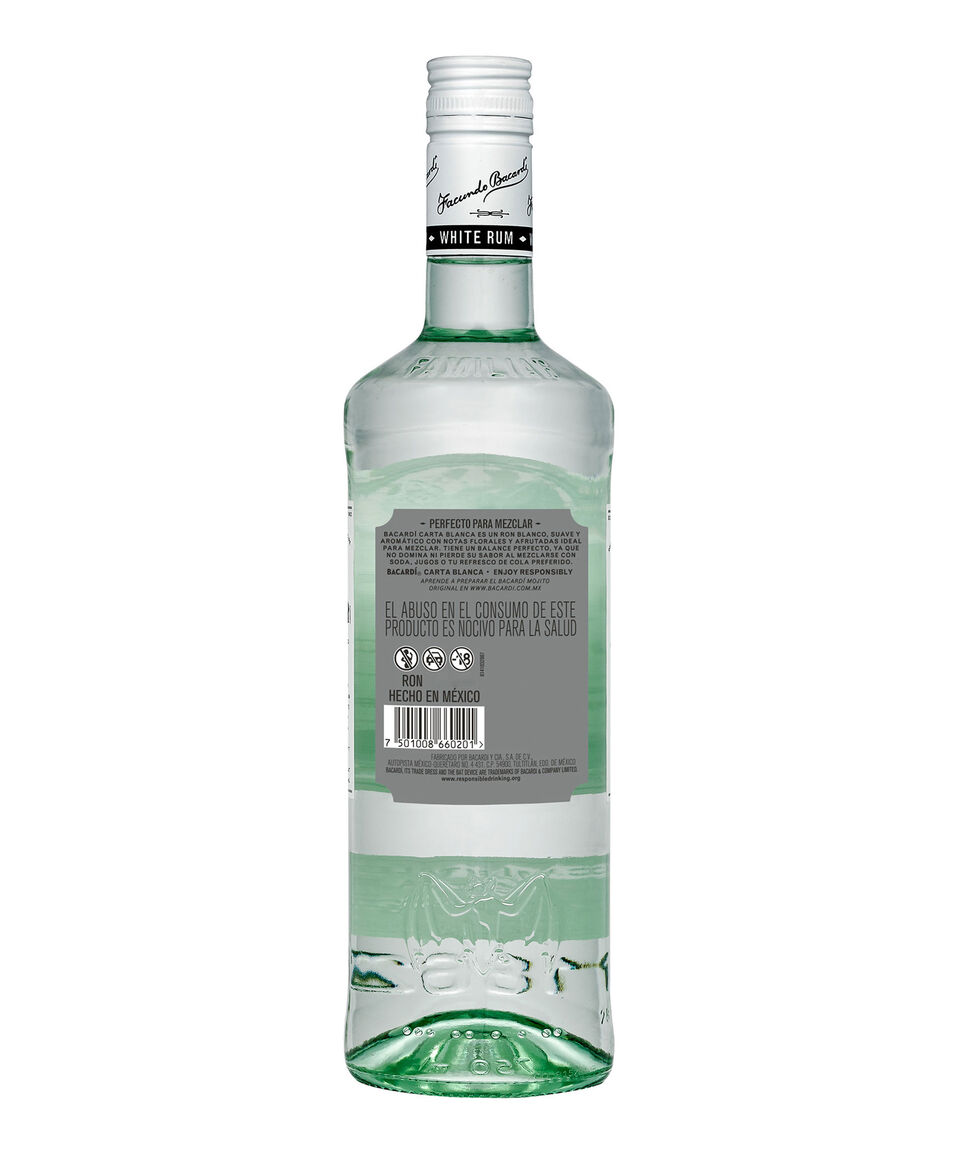 Bacardí Ron Blanco Carta Blanca 980 Ml
