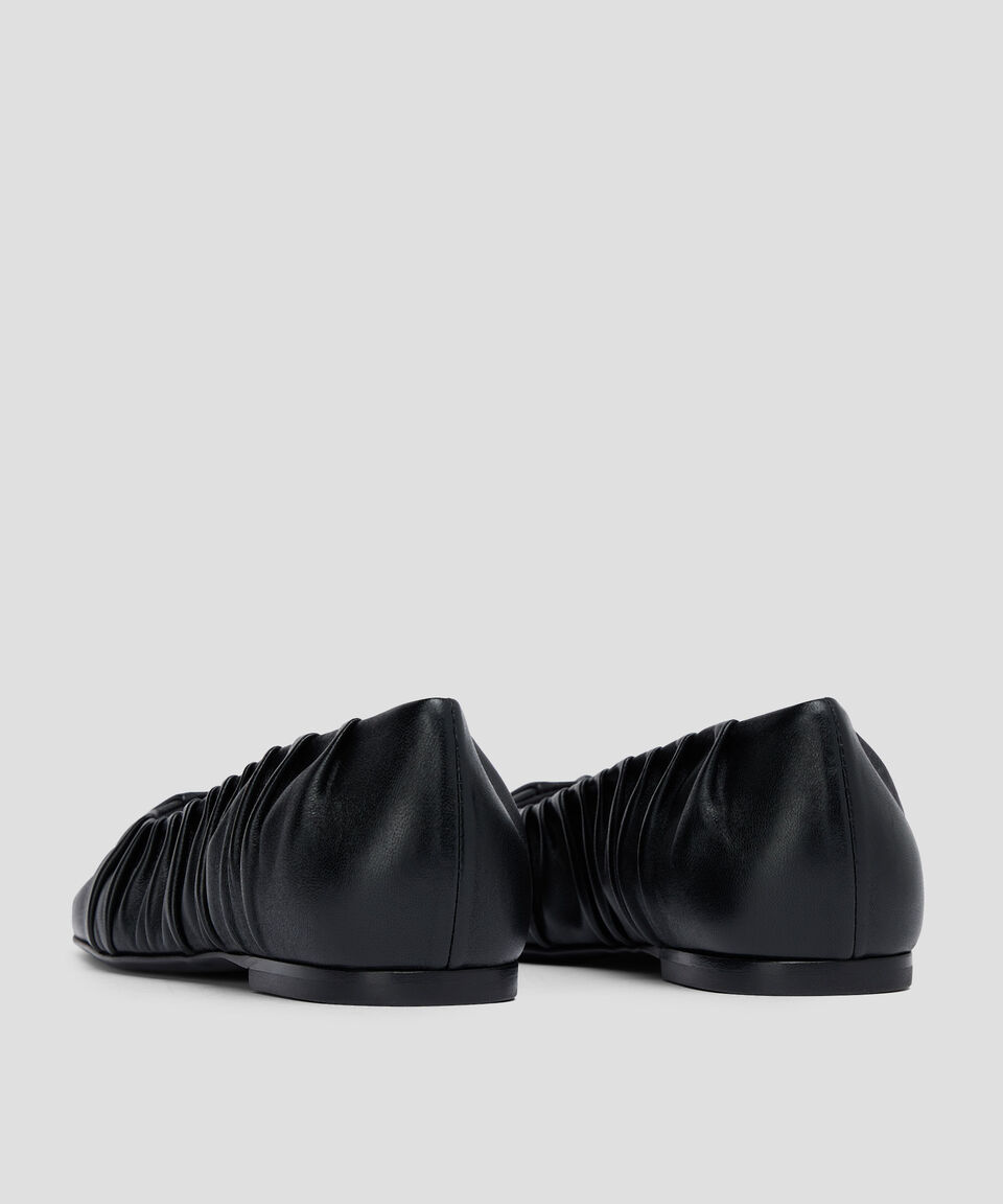 Balmain Flats En Piel Lisos Mujer