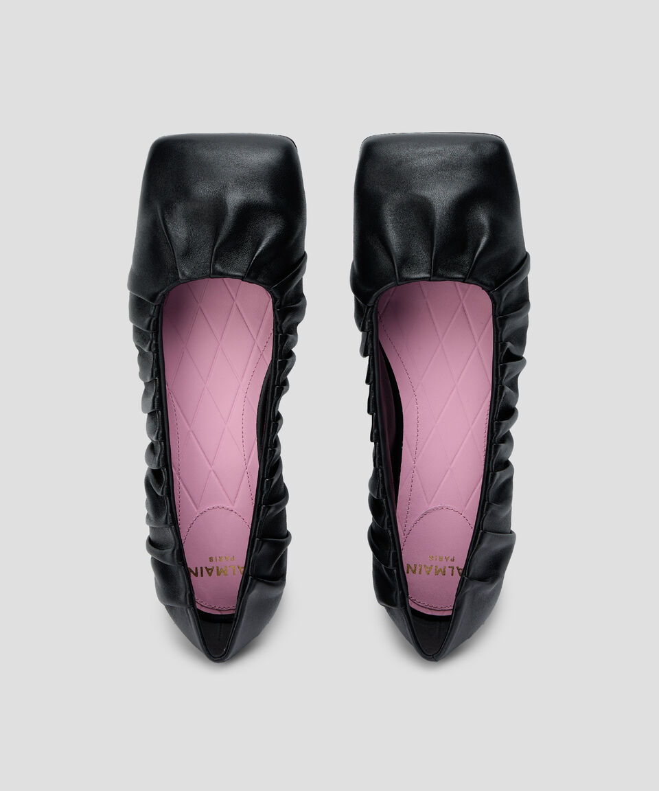Balmain Flats En Piel Lisos Mujer