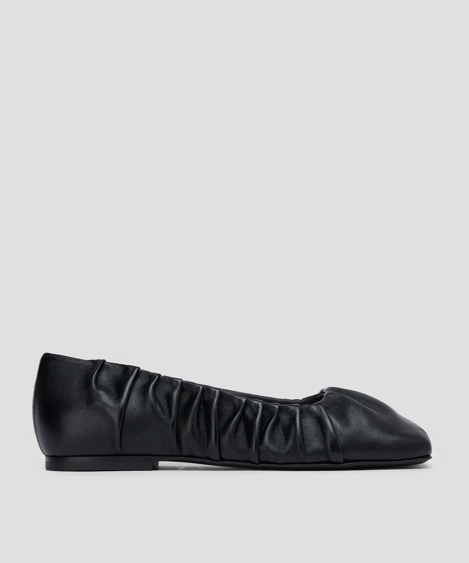 Balmain Flats En Piel Lisos Mujer