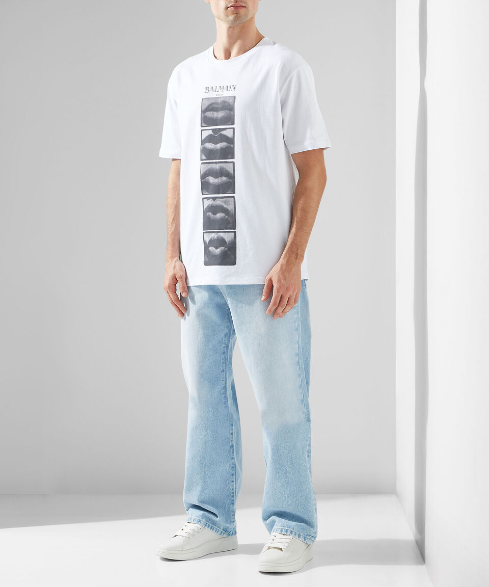 Balmain Playera Cuello Redondo Manga Corta Hombre