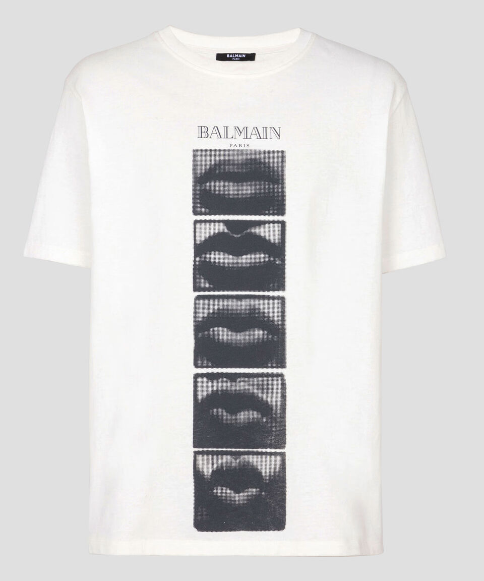 Balmain Playera Cuello Redondo Manga Corta Hombre