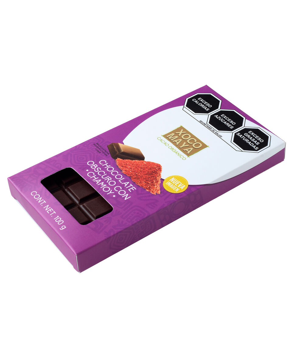 Xoco Maya Barra De Chocolate Oscuro 70% Cacao Con Chamoy 100 G