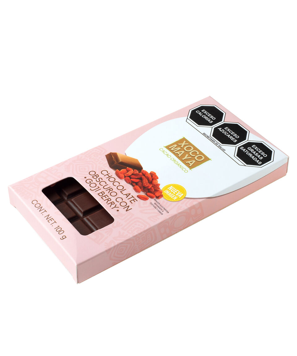 Xoco Maya Barra De Chocolate Oscuro Con Bayas De Goji Berry 100 G