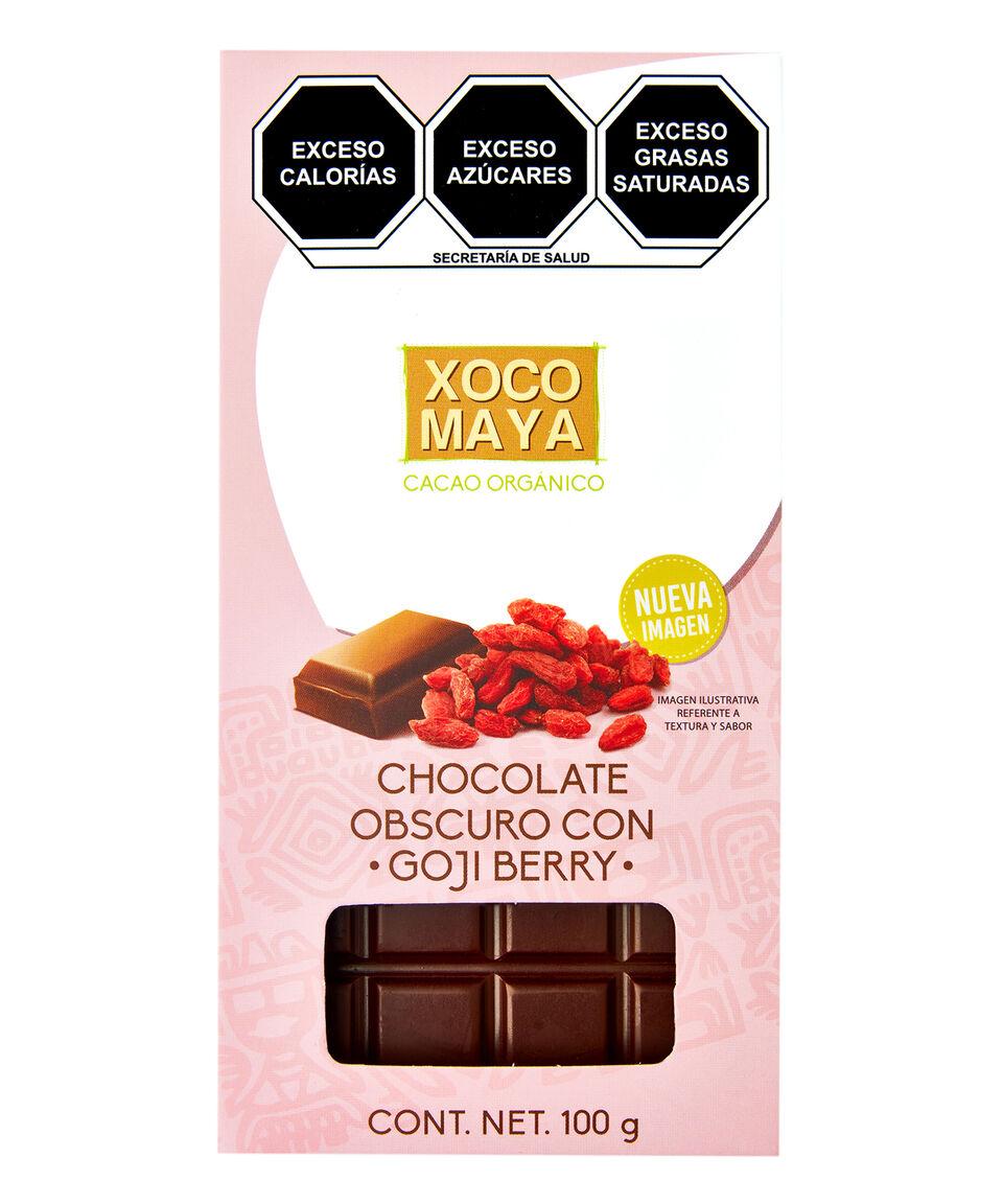 Xoco Maya Barra de chocolate oscuro con bayas de goji berry 100 g