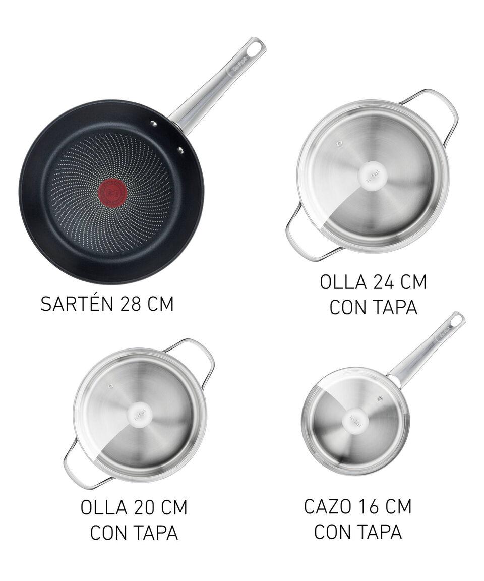 T-fal Batería De Cocina En Acero Inoxidable Cook Eat 7 Piezas