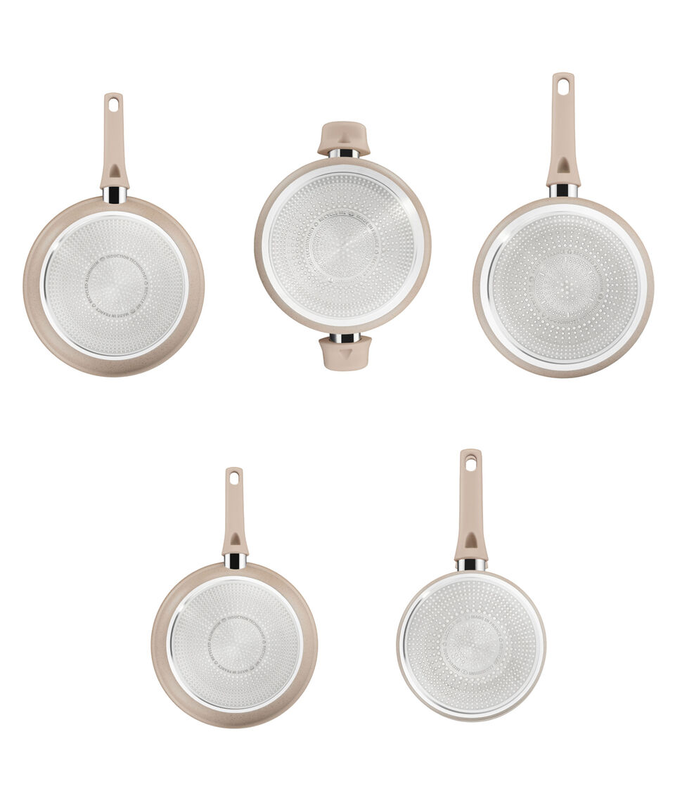 T-fal Batería De Cocina En Aluminio Delight 10 Piezas Beige