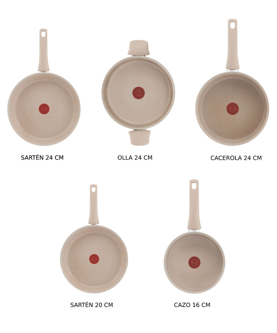 T-fal Batería De Cocina En Aluminio Delight 10 Piezas Beige